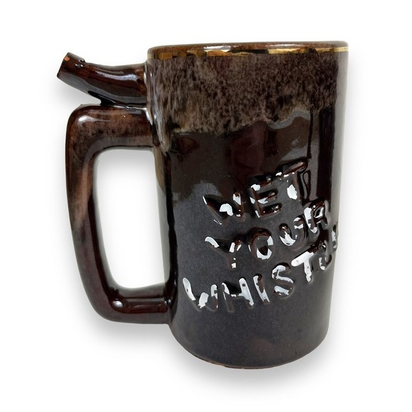 Vintage 4.75" Set of 2 "Whistle For Your Beer" "Wet Your Whistle" Mugs - Picture 5 of 10